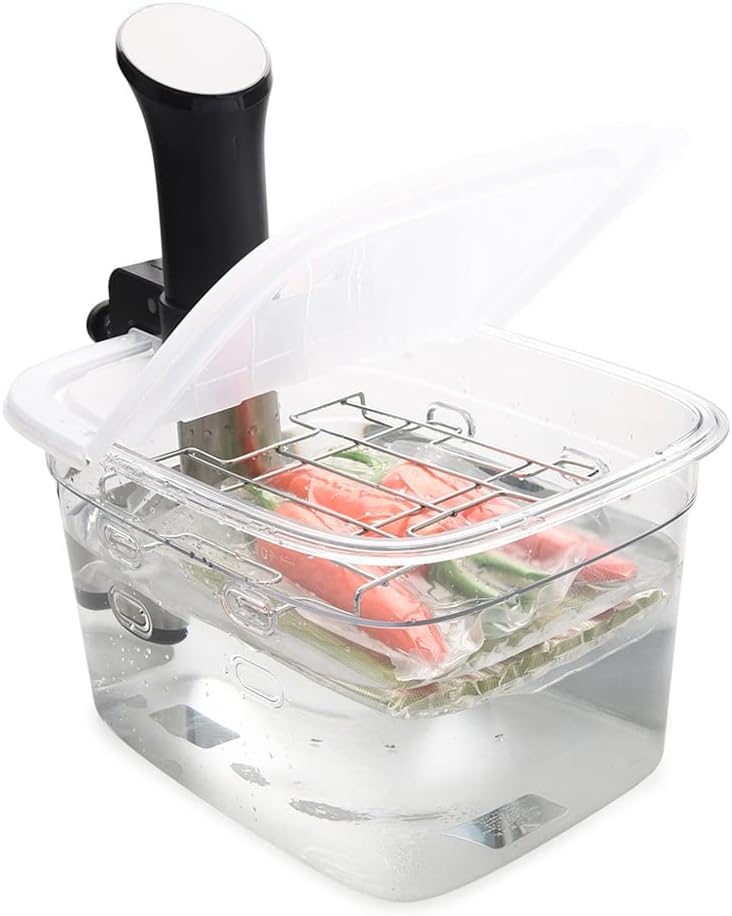 EVERIE Sous Vide Container 12 Quarts with Collapsible Hinge Lid and Removable Built-in Rack Compatible with Anova Nano AN400 and AN500-US00 and Instant Pot and Breville Joule Sous Vide Cooker - Image 1